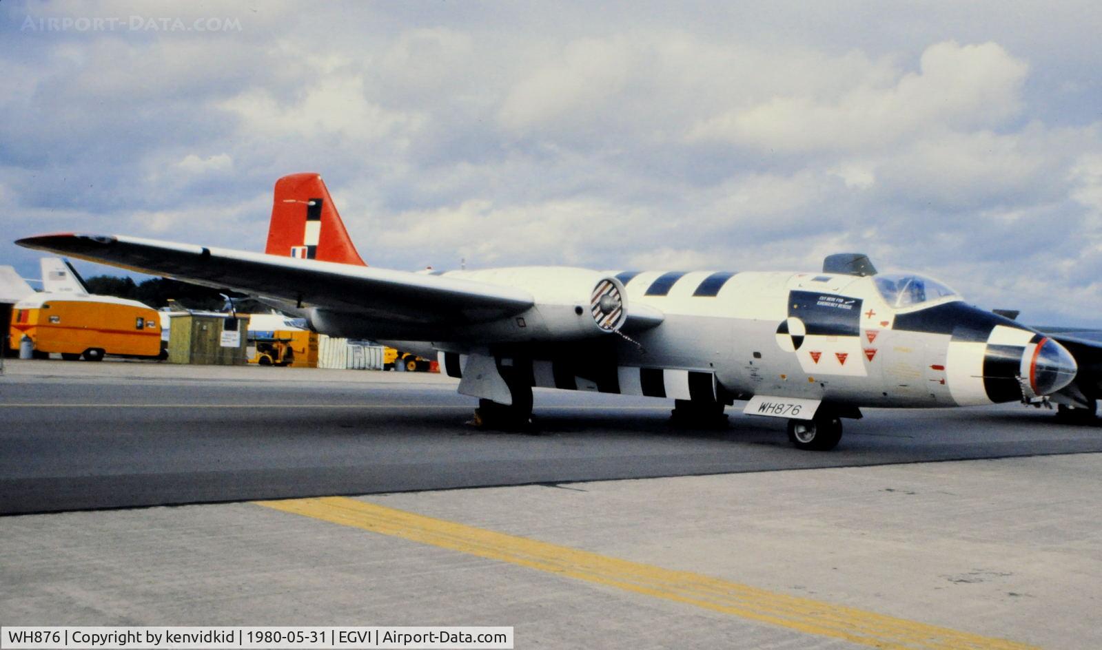 WH876, 1953 English Electric Canberra B.2(Mod) C/N SH1633, At the 1980 International Air Tattoo Greenham Common, copied from slide.