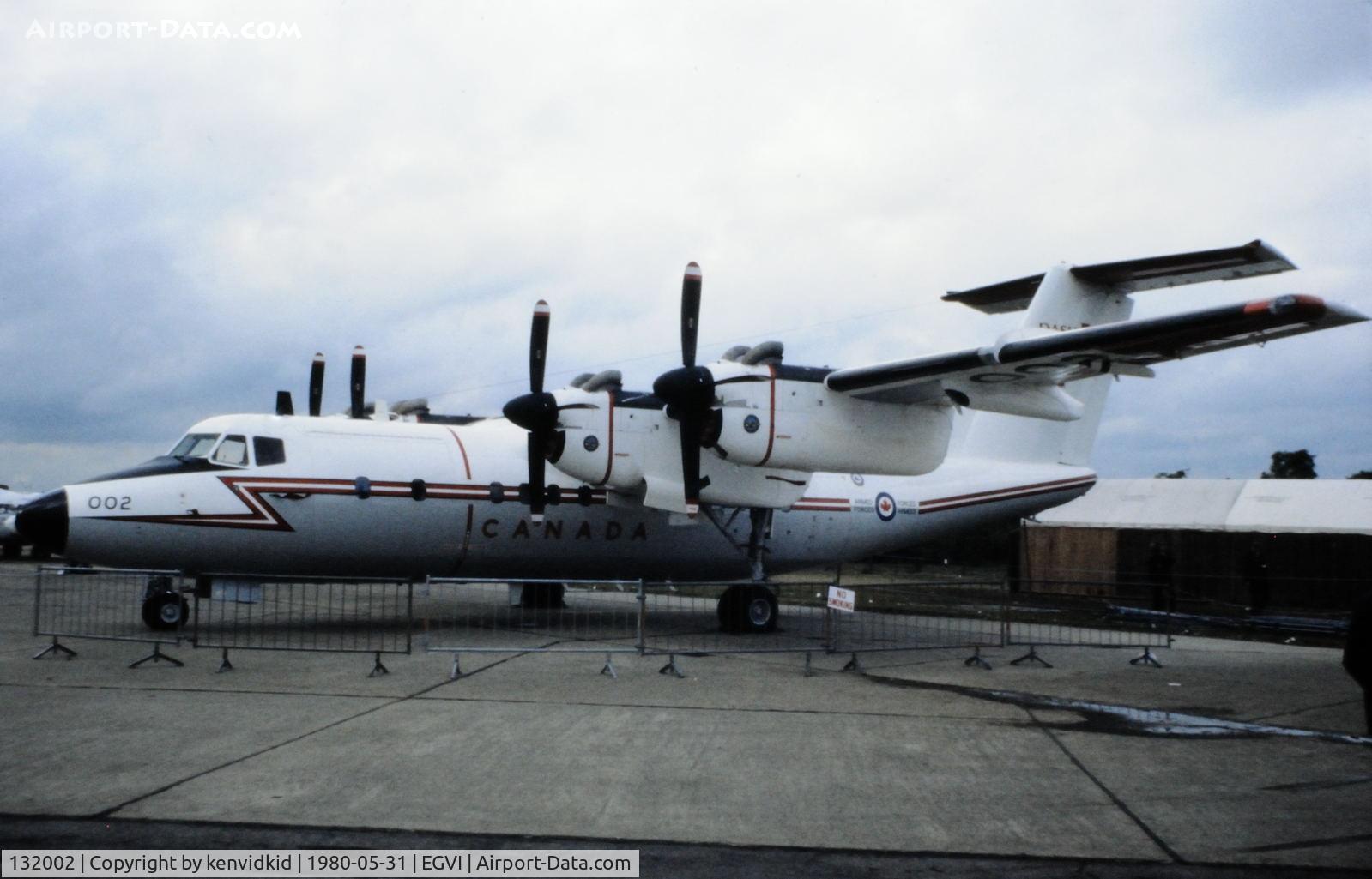 132002, 1979 De Havilland Canada DHC-7-103 Dash 7 C/N 12, At the 1980 International Air Tattoo Greenham Common, copied from slide.