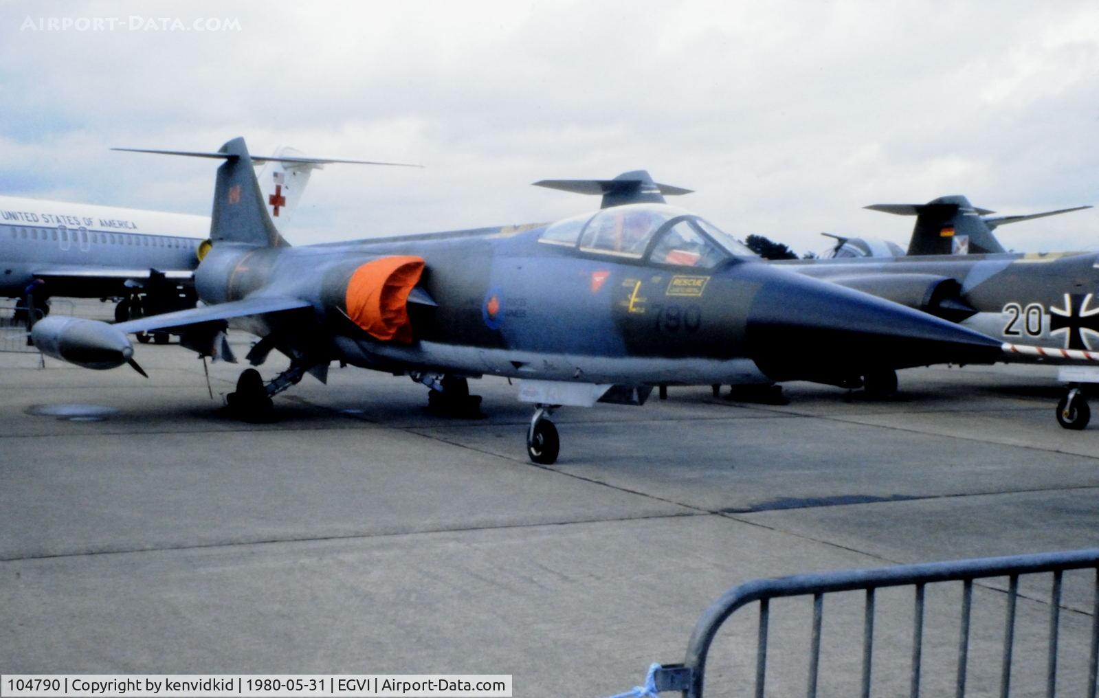 104790, Canadair CF-104 Starfighter C/N 683A-1090, At the 1980 International Air Tattoo Greenham Common, copied from slide.