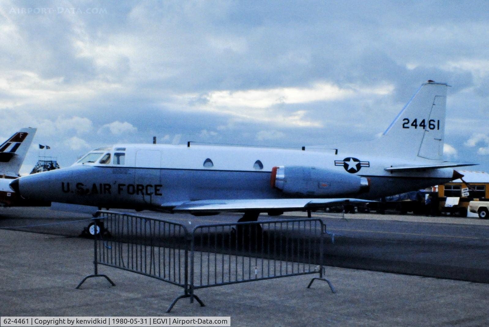 62-4461, 1962 North American CT-39A Sabreliner C/N 276-14, At the 1980 International Air Tattoo Greenham Common, copied from slide.