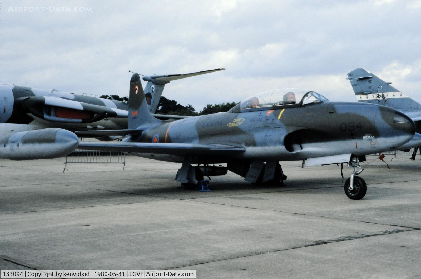 133094, 1954 Canadair CT-133 Silver Star 3 C/N T33-94, At the 1980 International Air Tattoo Greenham Common, copied from slide.