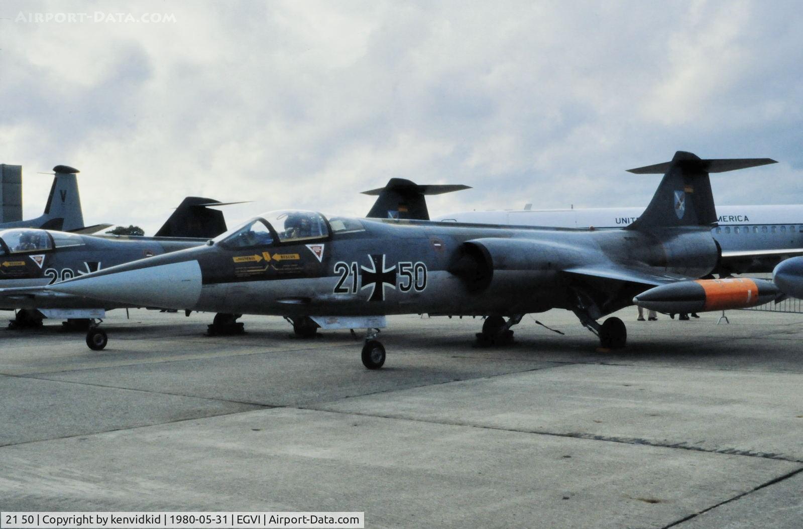 21 50, Lockheed F-104G Starfighter C/N 683-7019, At the 1980 International Air Tattoo Greenham Common, copied from slide.
