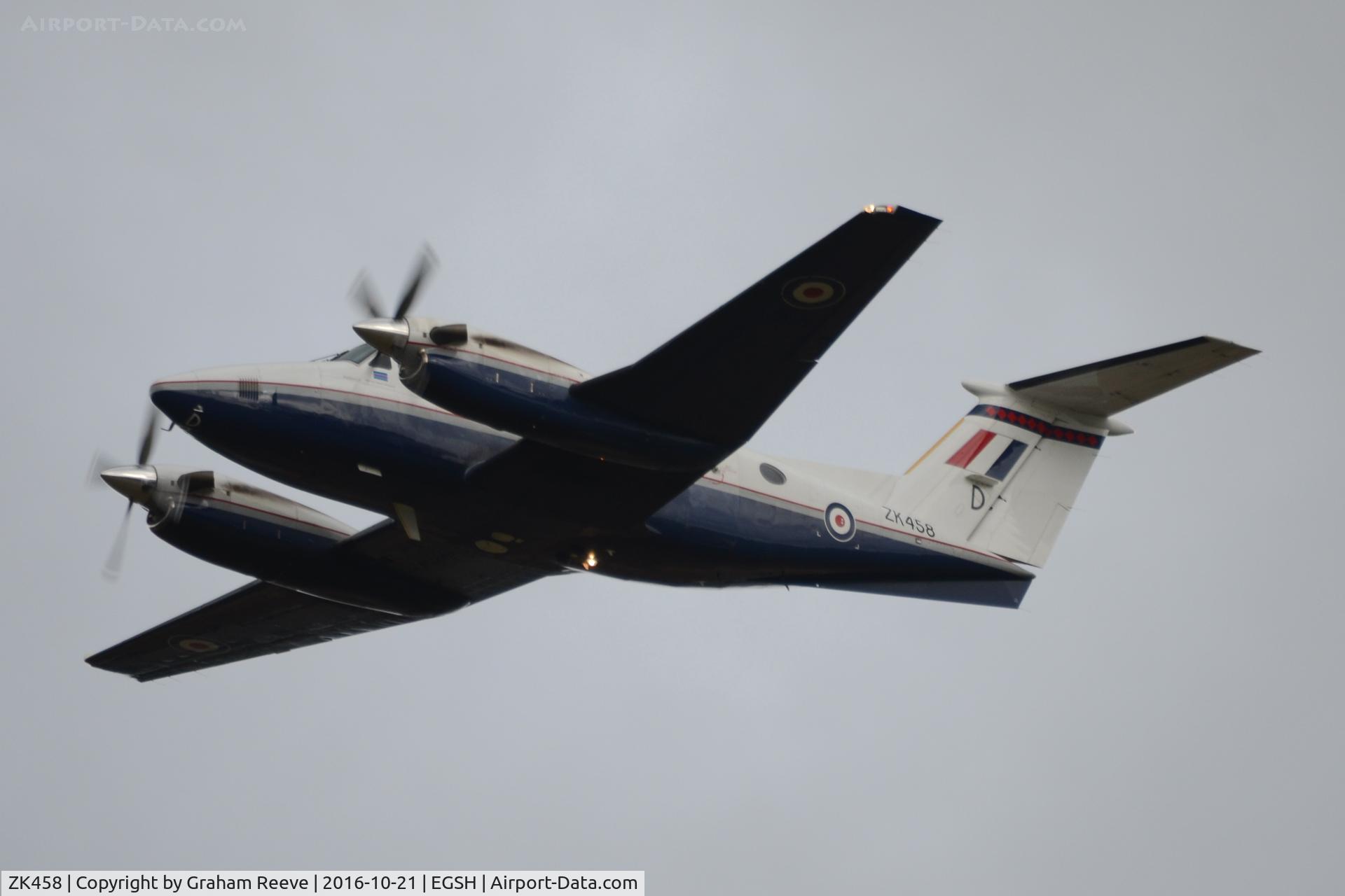ZK458, 2008 Hawker Beechcraft B200GT King Air C/N BY-32, On approach to Norwich.