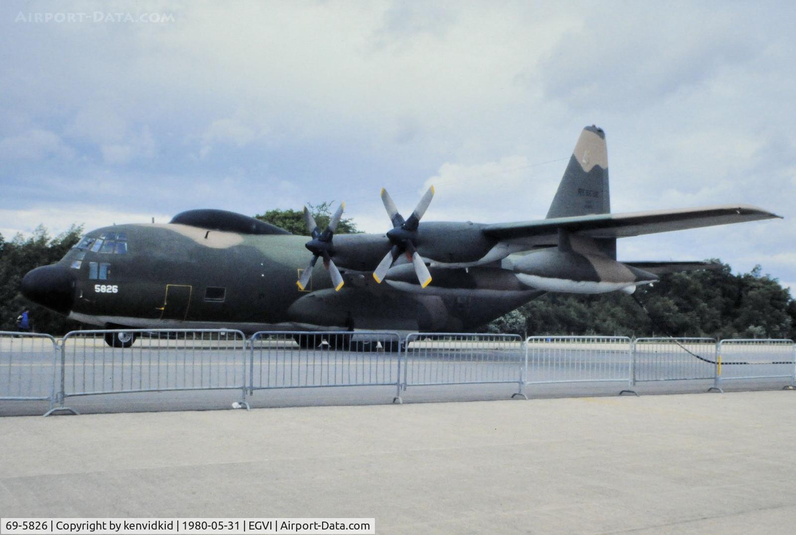 69-5826, 1969 Lockheed HC-130N Hercules C/N 382-4375, At the 1980 International Air Tattoo Greenham Common, copied from slide.