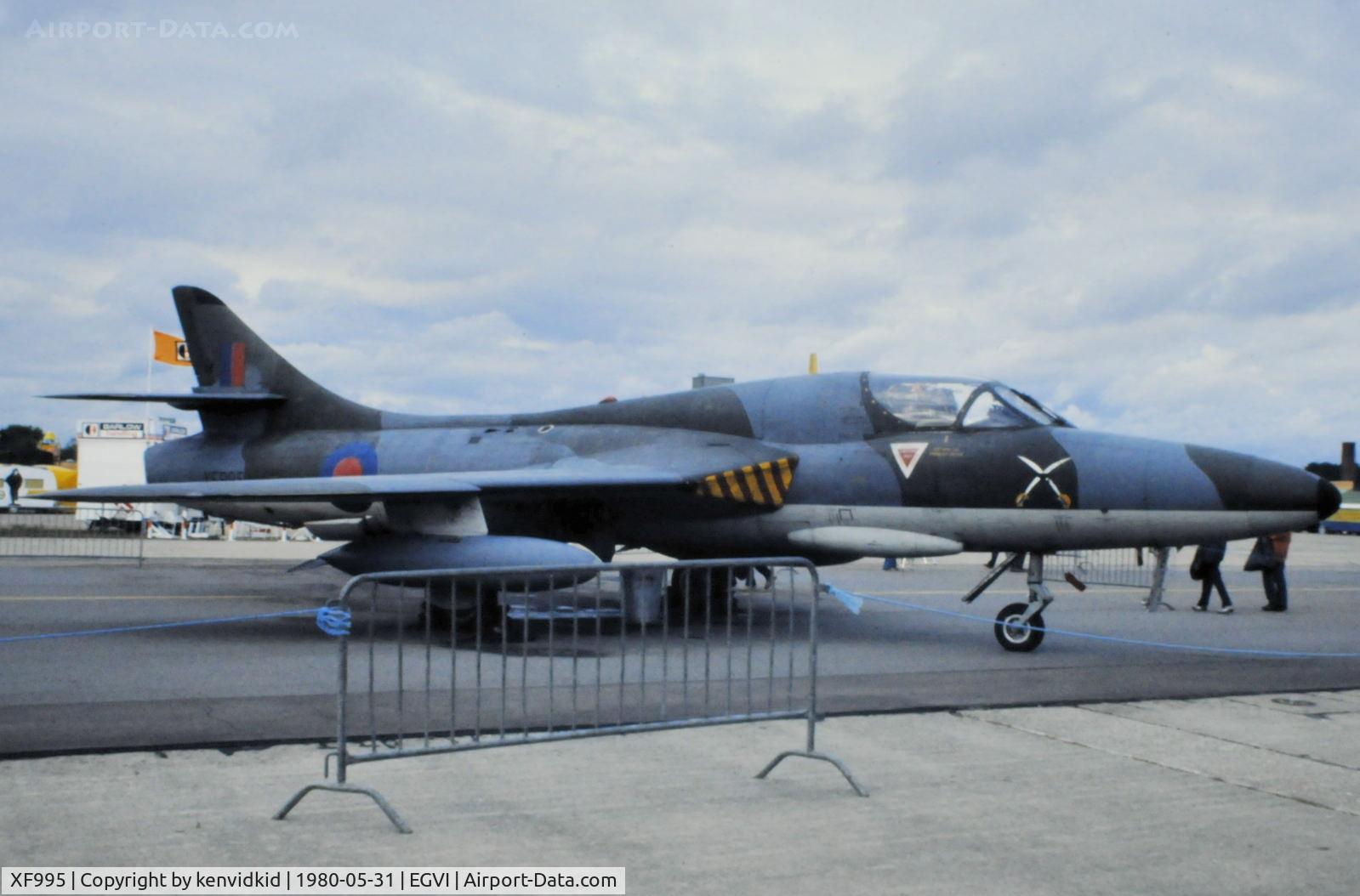 XF995, 1956 Hawker Hunter T.8B C/N HABL-003150, At the 1980 International Air Tattoo Greenham Common, copied from slide.