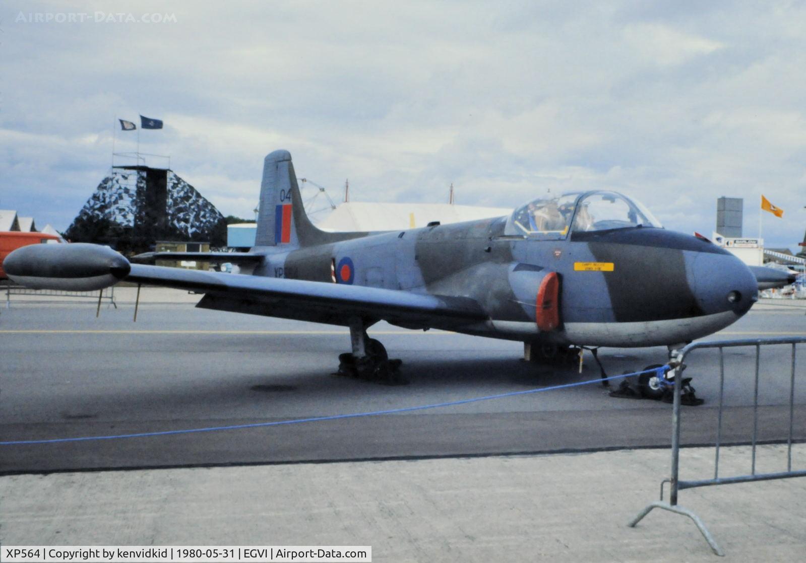 XP564, 1962 BAC 84 Jet Provost T.4 C/N PAC/W/15523, At the 1980 International Air Tattoo Greenham Common, copied from slide.