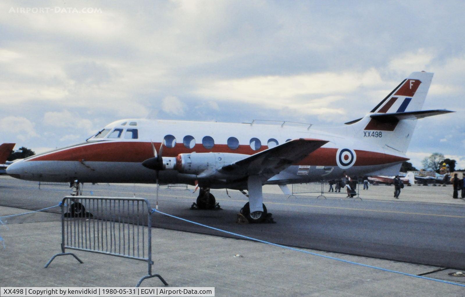 XX498, 1976 Scottish Aviation HP-137 Jetstream T.1 C/N 424, At the 1980 International Air Tattoo Greenham Common, copied from slide.