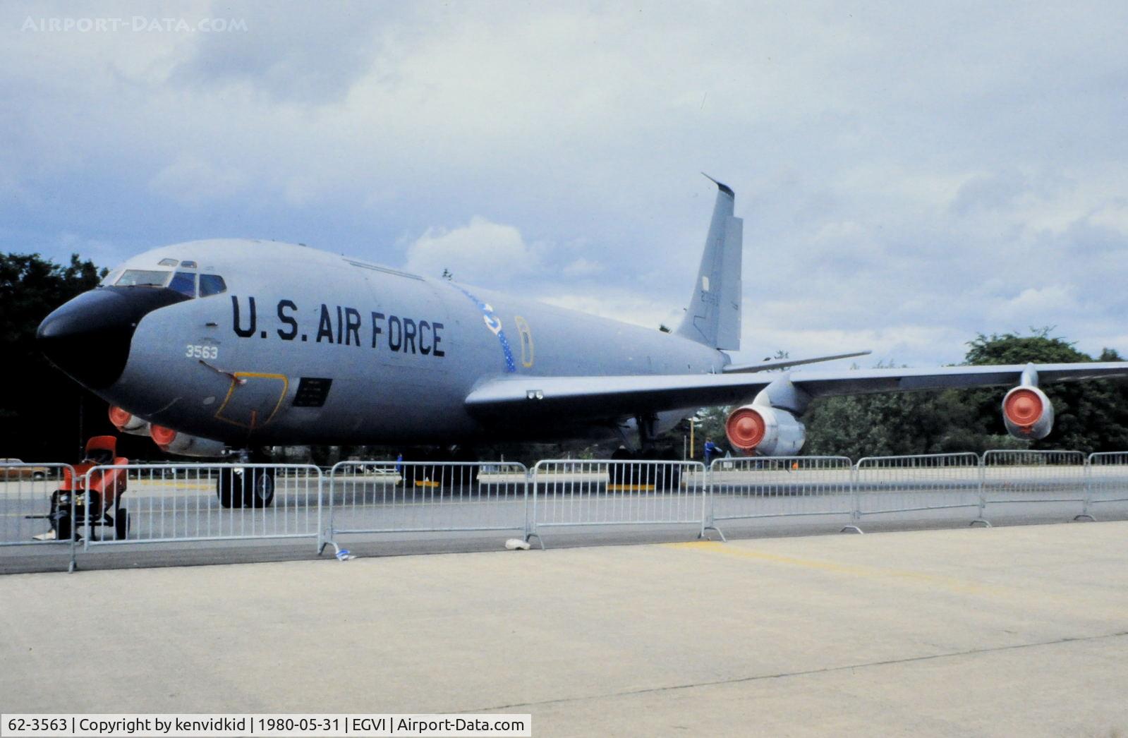 62-3563, 1962 Boeing KC-135R Stratotanker C/N 18546, At the 1980 International Air Tattoo Greenham Common, copied from slide.