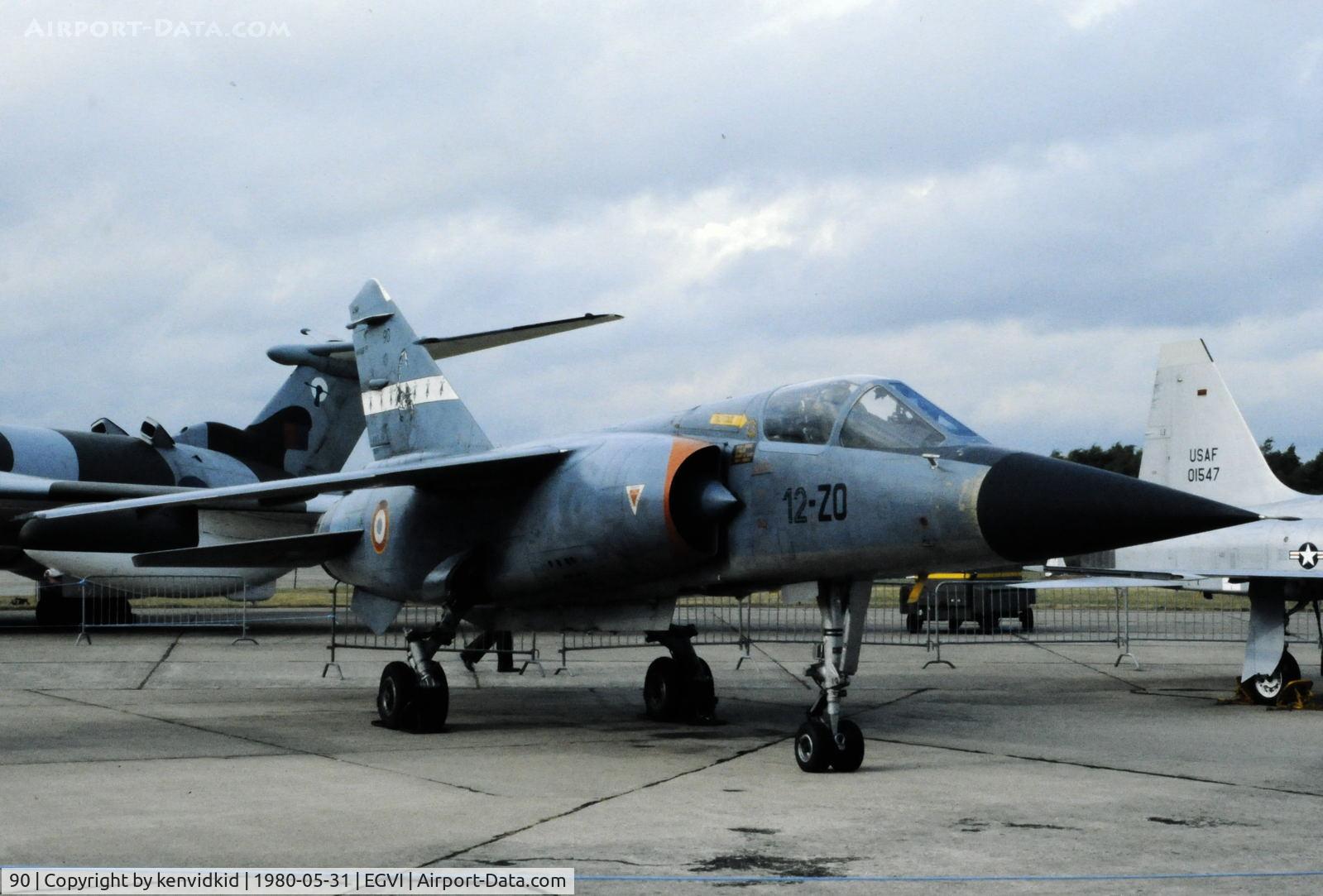 90, Dassault Mirage F-1C C/N 90, At the 1980 International Air Tattoo Greenham Common, copied from slide.
