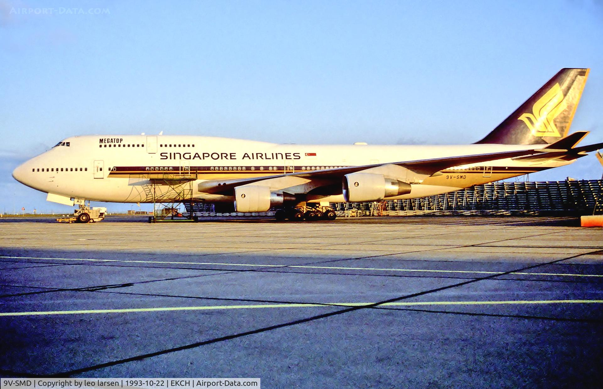 9V-SMD, 1989 Boeing 747-412 C/N 24064, Copenhagen 22.10.93