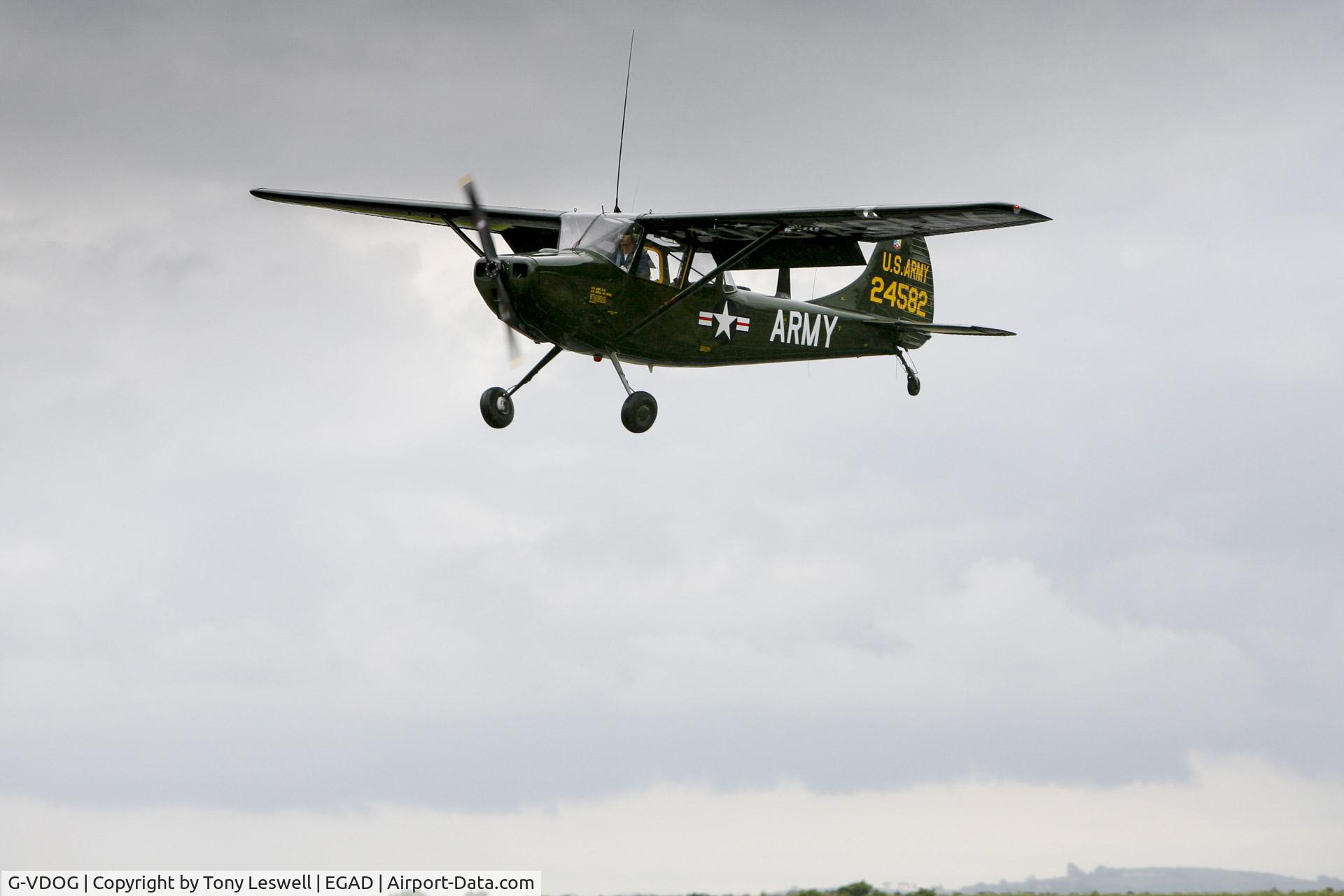 G-VDOG, 1958 Cessna O-1E Bird Dog C/N 24582, I saw this aircraft in flight during an airshow at Newtownards airport, Northern Ireland, in 2007