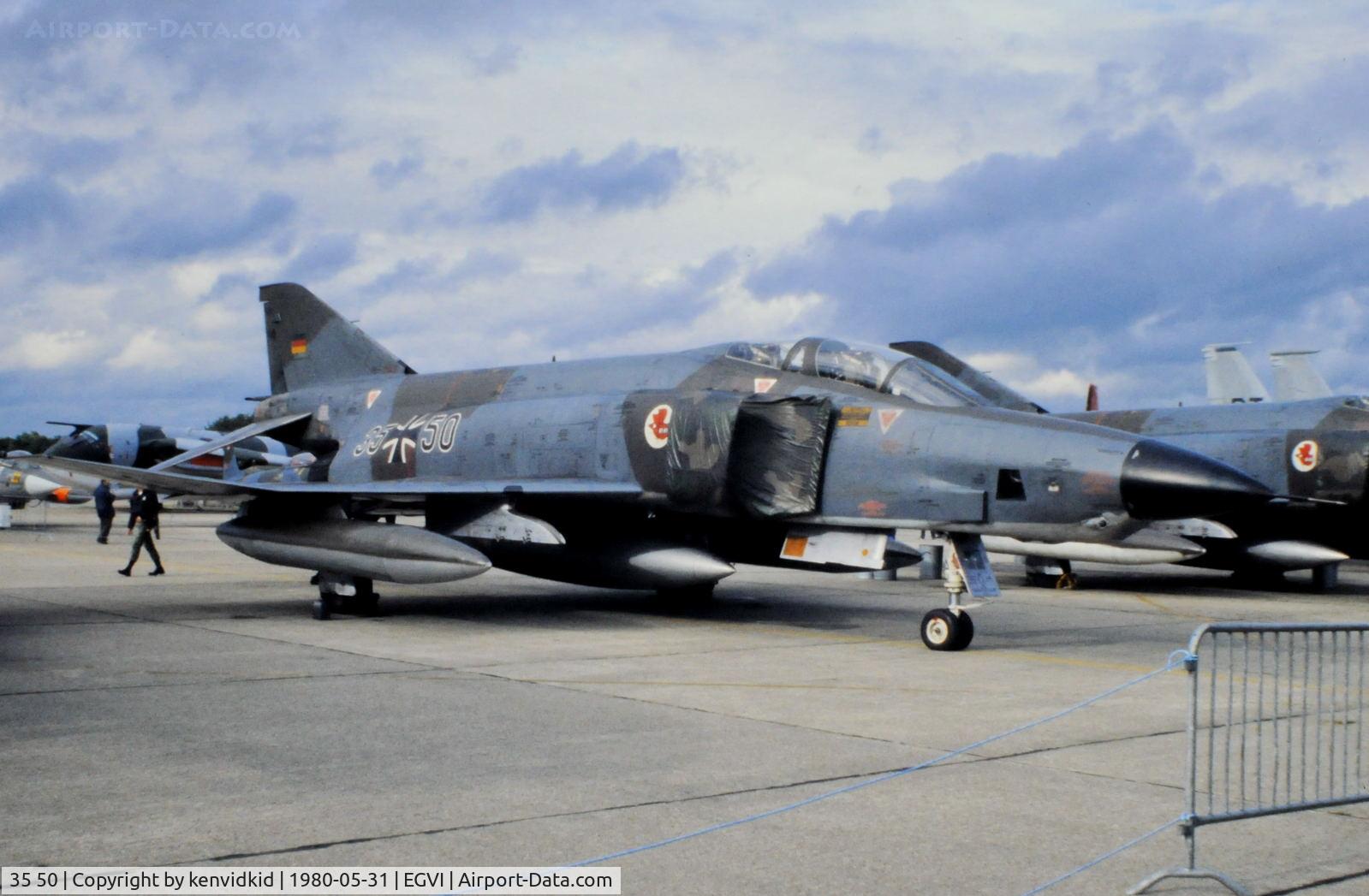 35 50, 1969 McDonnell Douglas RF-4E Phantom II C/N 4121, At the 1980 International Air Tattoo Greenham Common, copied from slide.