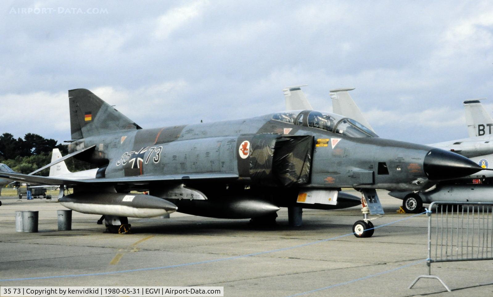 35 73, 1969 McDonnell Douglas RF-4E Phantom II C/N 4167, At the 1980 International Air Tattoo Greenham Common, copied from slide.