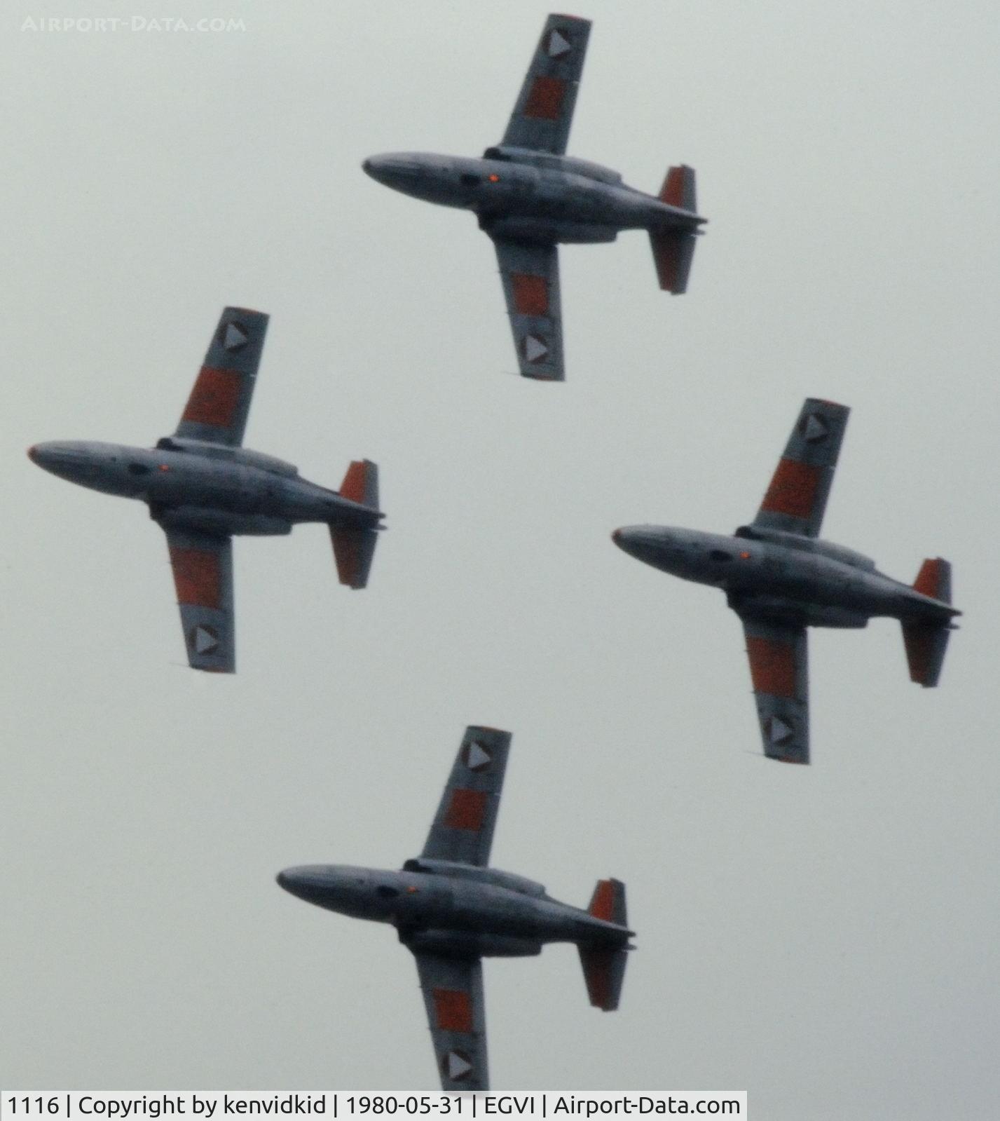 1116, Saab 105OE C/N 105416, At the 1980 International Air Tattoo Greenham Common, copied from slide.