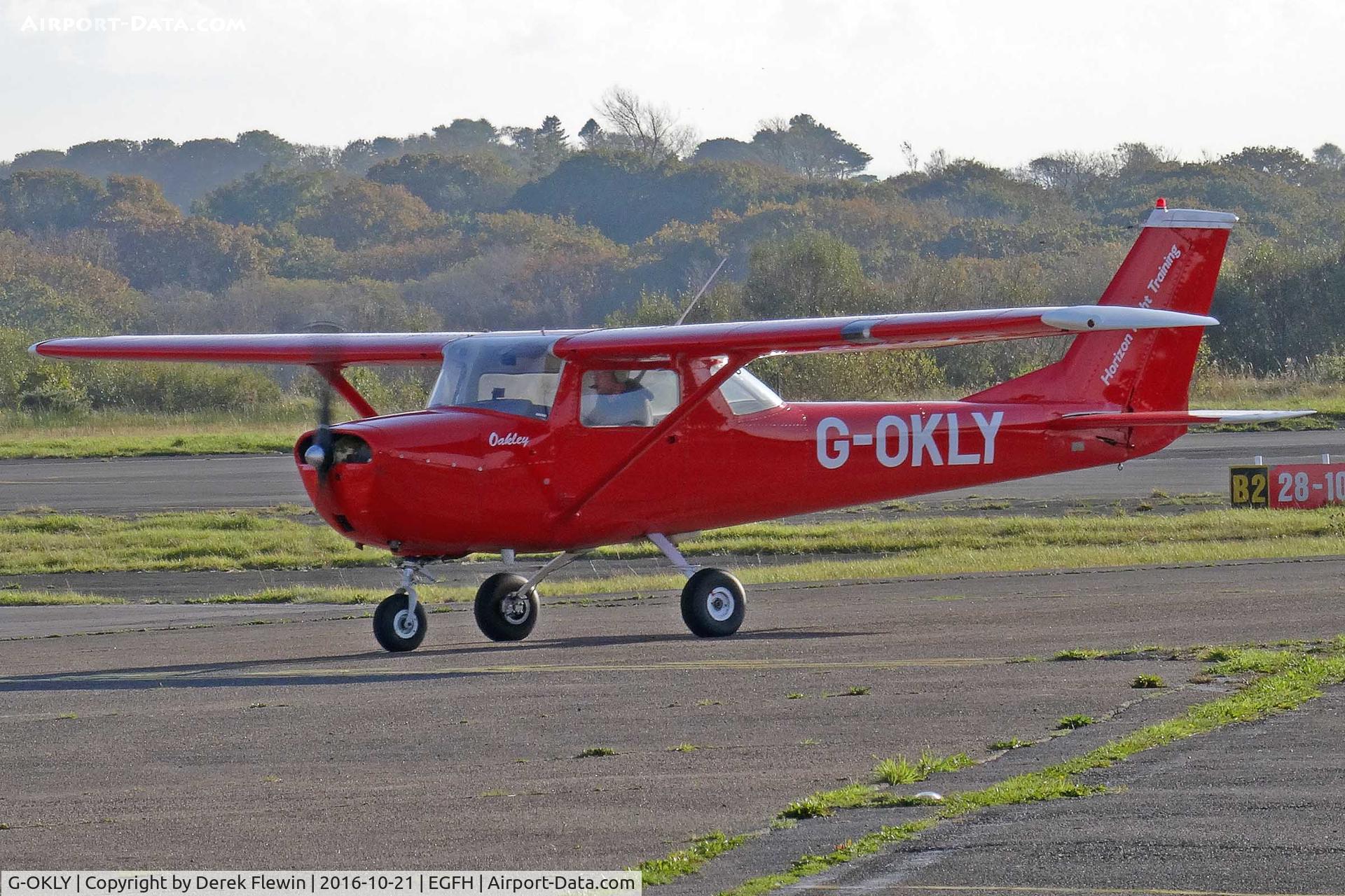 G-OKLY, 1970 Reims F150K C/N 0577, F150K, Horizon Flight Training MOD St Athan based, previously D-ECBH, G-ECBH, seen taxxing in after landing on runway 28.