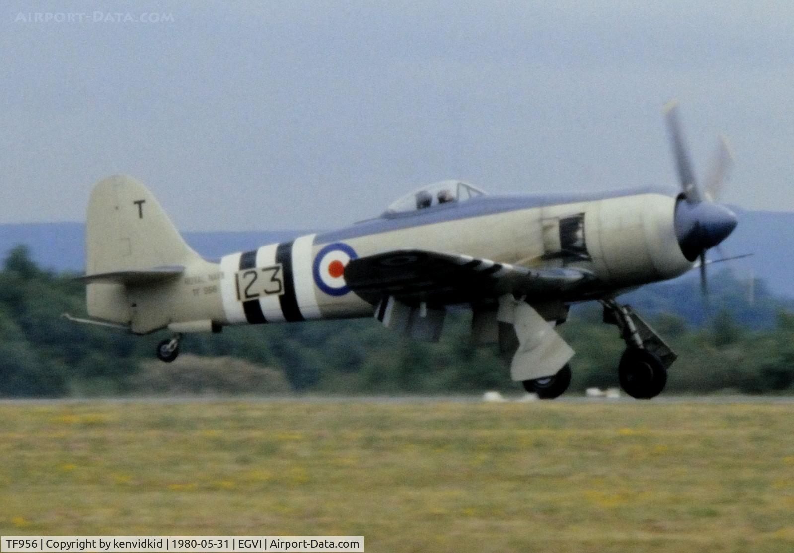TF956, Hawker Sea Fury FB.11 C/N Not found TF956, At the 1980 International Air Tattoo Greenham Common, copied from slide.