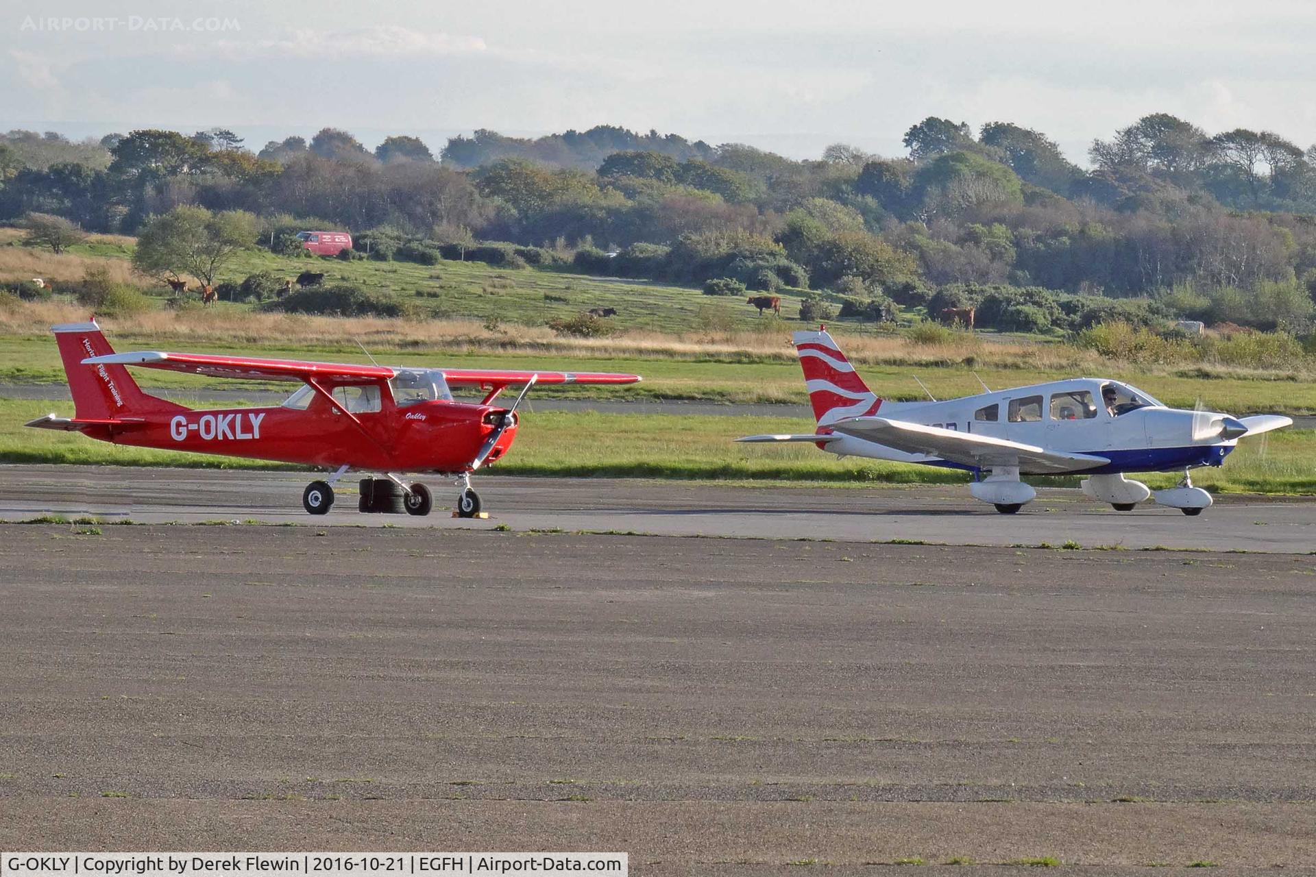 G-OKLY, 1970 Reims F150K C/N 0577, G-OKLY parked up and G-EGBJ shutting down.