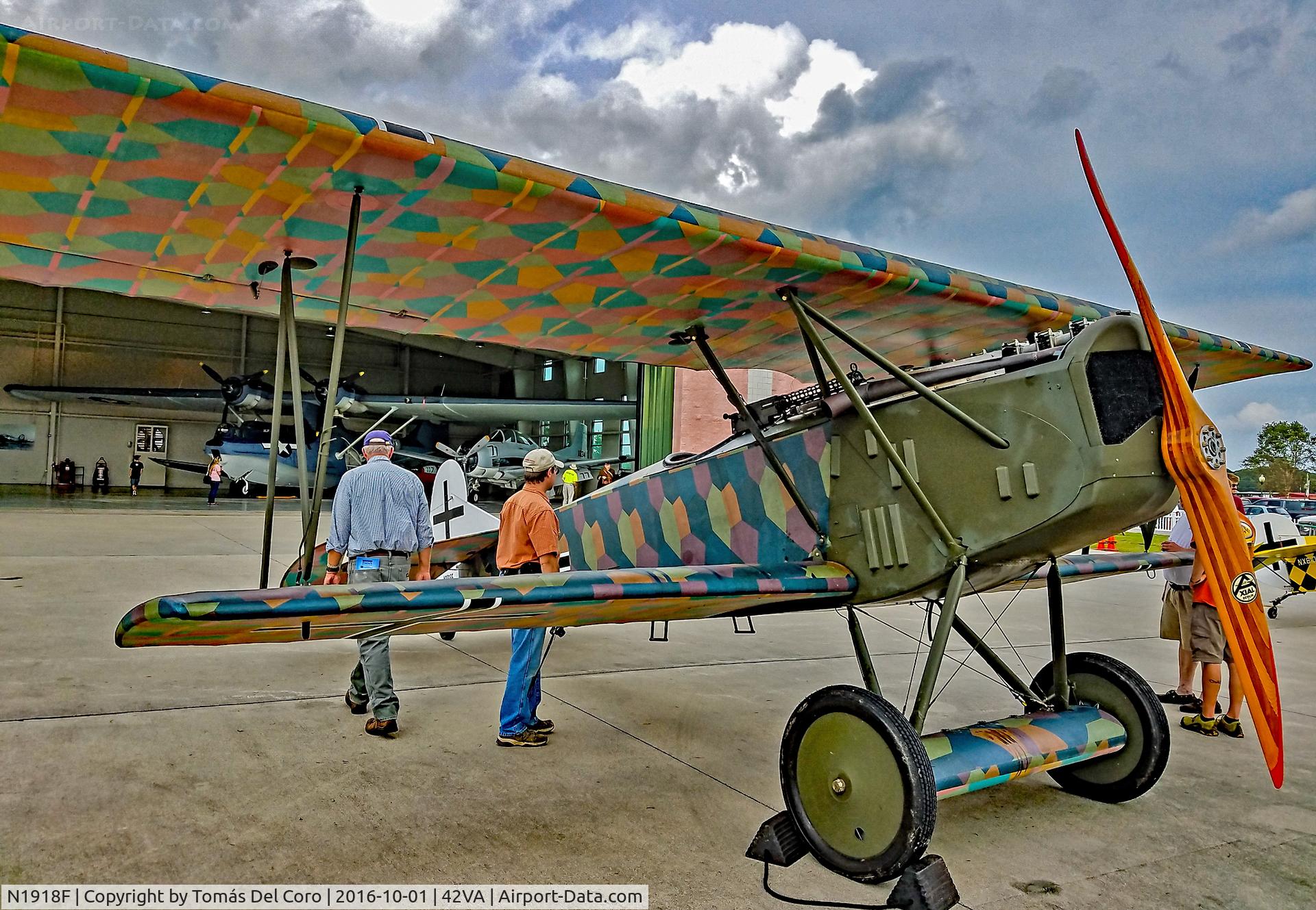 N1918F, 1967 Fokker D-VII Replica C/N 1, N1918F 1968 Fokker D-Vll C/N 1 (1968 Replica) - Military Aviation Museum
Virginia Beach Airport (42VA)
Monica E. Del Coro
TDelCoro
October 1, 2016