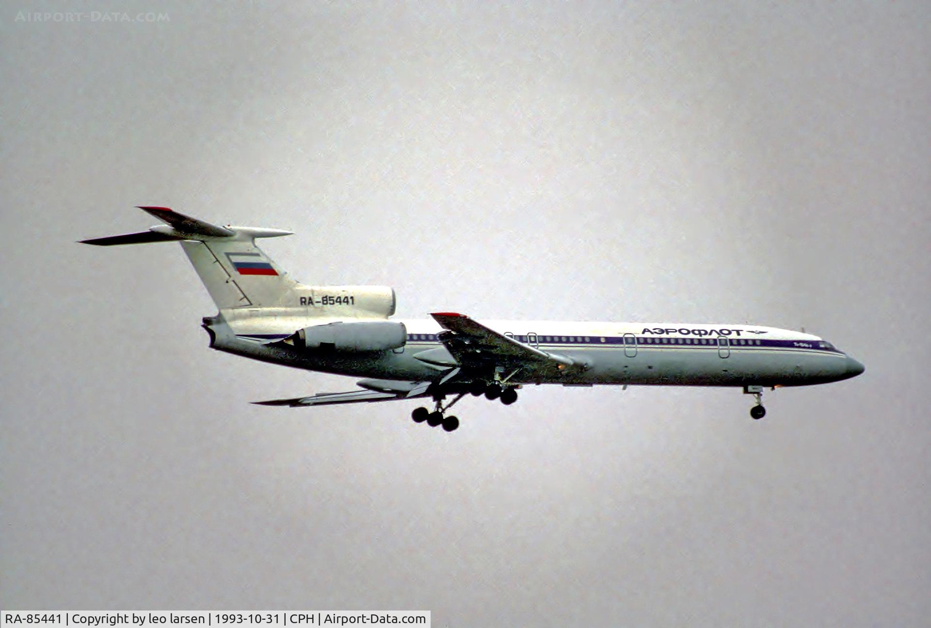 RA-85441, 1980 Tupolev Tu-154B-2 C/N 80A441, Copenhagen 31.10-93