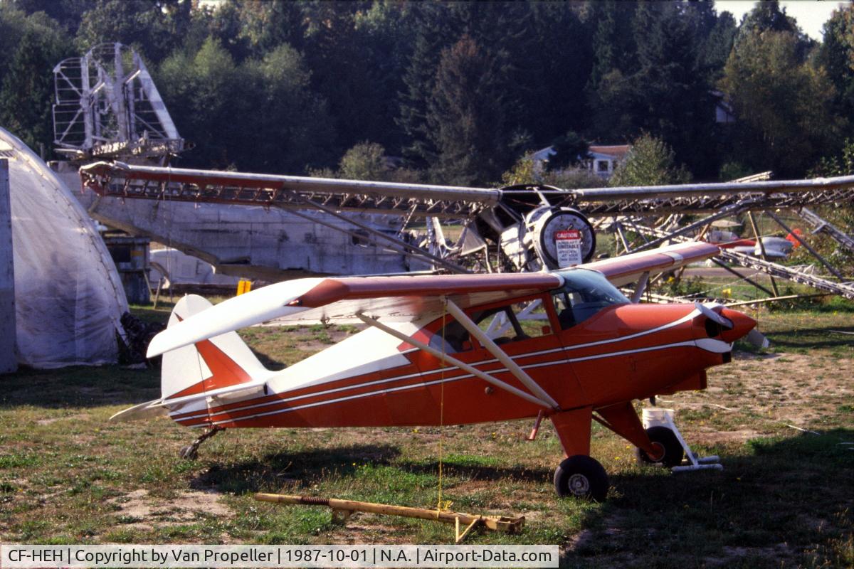 CF-HEH, 1953 Piper PA-20-135 Pacer C/N 20 942, Piper PA-20-135 Pacer in the Canadian Museum of Flight & Transportation, Surrey, Vancouver, B.C., Canada, 1987