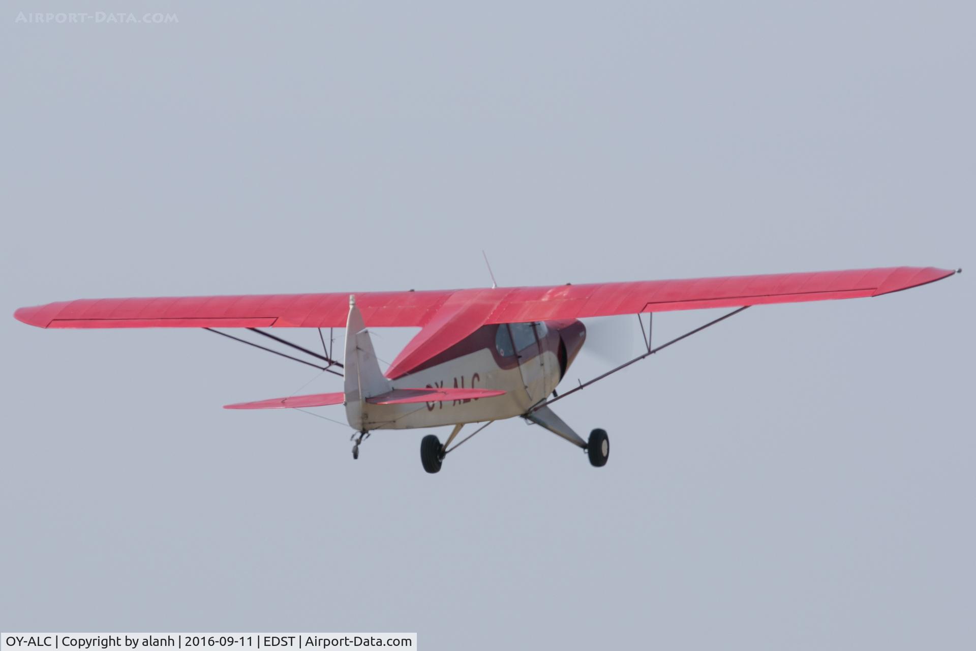 OY-ALC, 1947 Piper PA-12 Super Cruiser C/N 12-2838, Departing the 2016 Hahnweide Oldtimer Fliegertreffen