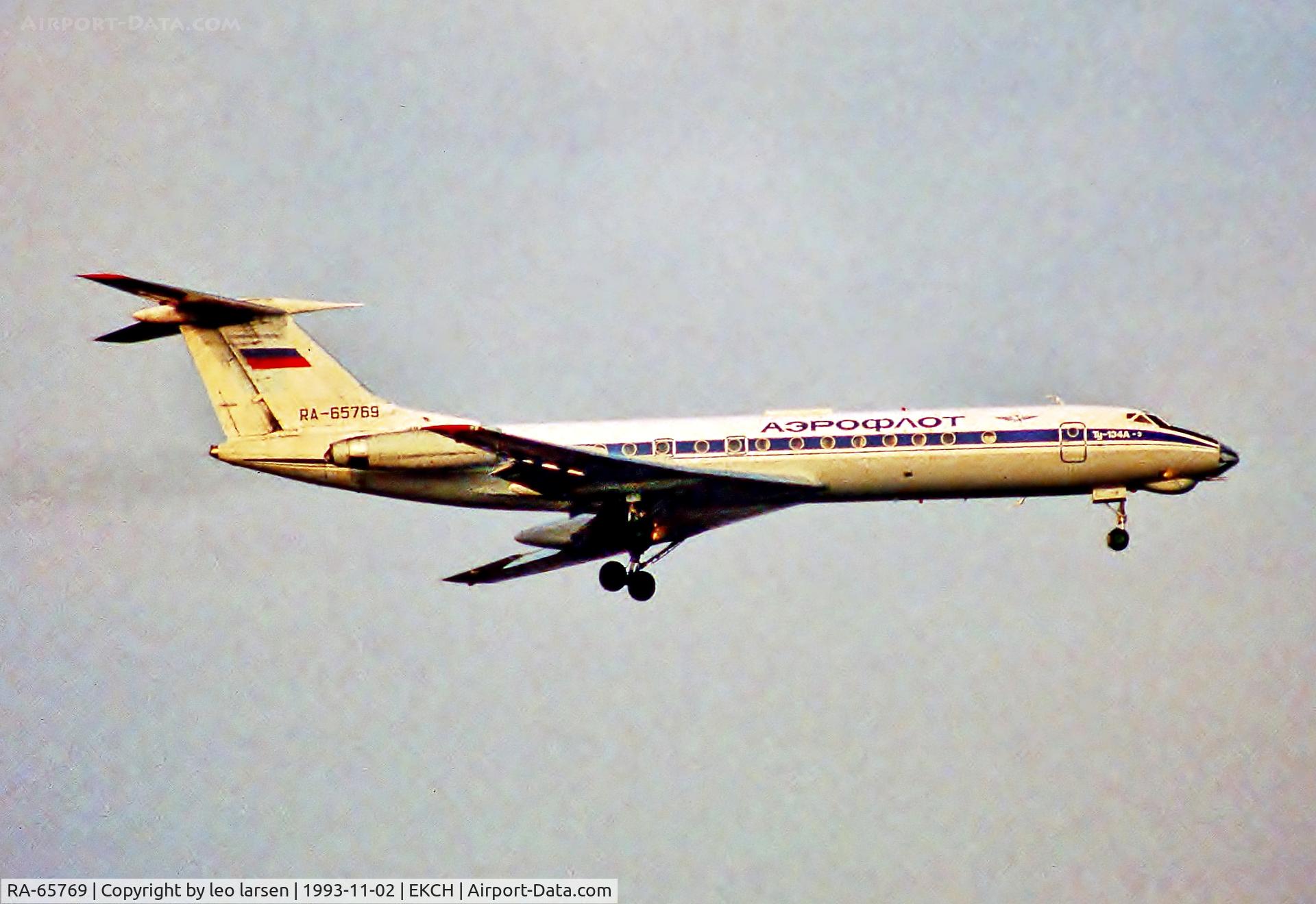 RA-65769, 1979 Tupolev Tu-134A-3 C/N 62415, Copenhagen 2.11.93