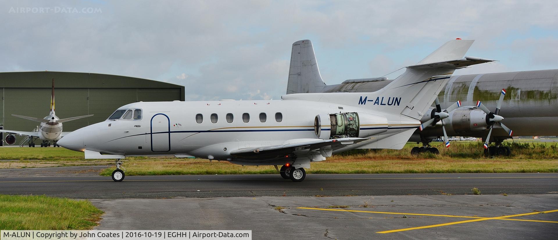 M-ALUN, 1980 British Aerospace HS.125-700A C/N 257075, Returning from engine running