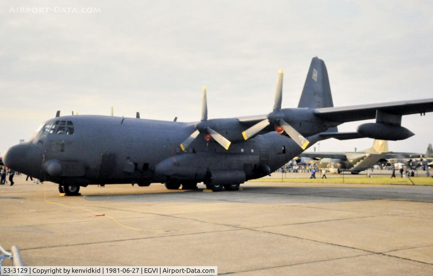 53-3129, 1953 Lockheed AC-130A-LM Hercules C/N 182-3001, At the 1981 International Air Tattoo, scanned from slide.