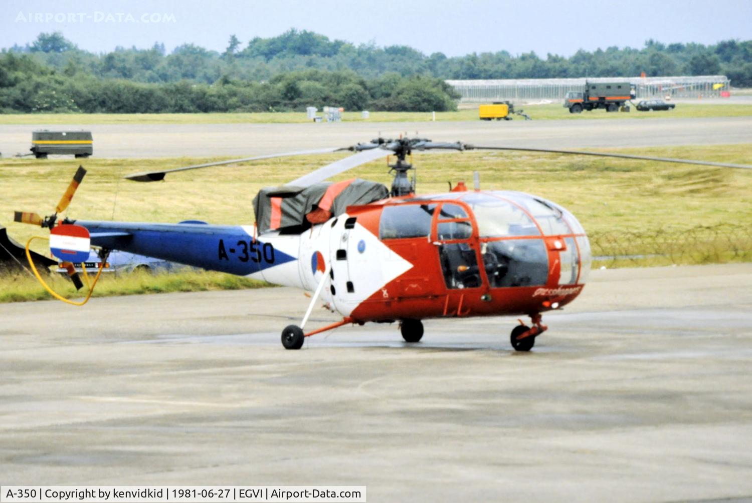A-350, Sud SE-3160 Alouette III C/N 1350, At the 1981 International Air Tattoo, scanned from slide.