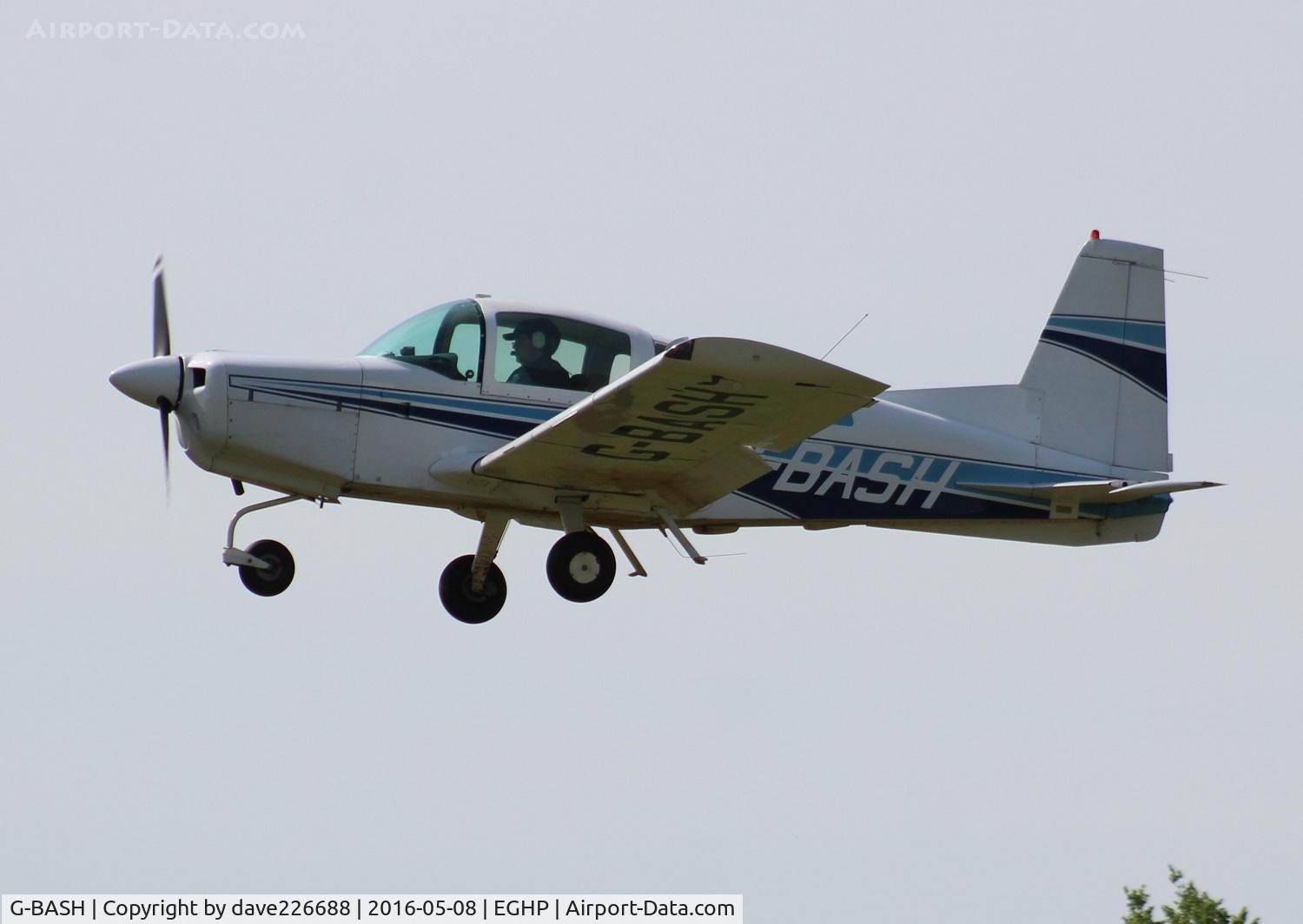 G-BASH, 1973 Grumman American AA-5 Traveler C/N AA5-0319, G-BASH - Grumman American just after Takeoff at the Vans Flyin - Popham EGHP