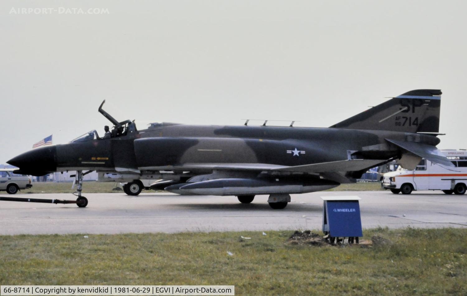 66-8714, 1966 McDonnell F-4D Phantom II C/N 2491, At the 1981 International Air Tattoo, scanned from slide.