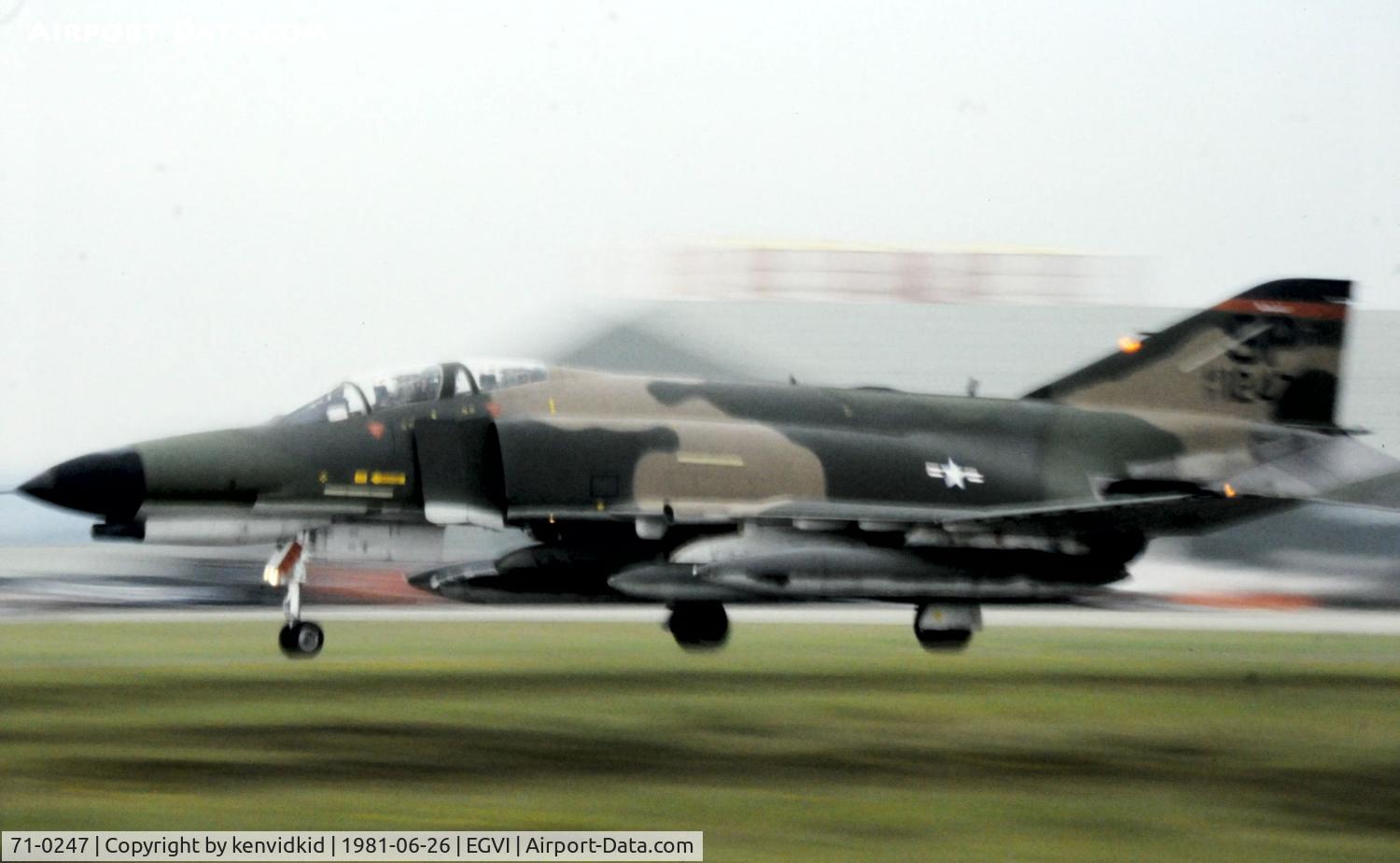 71-0247, 1971 McDonnell Douglas F-4E Phantom II C/N 4237, At the 1981 International Air Tattoo, scanned from slide.