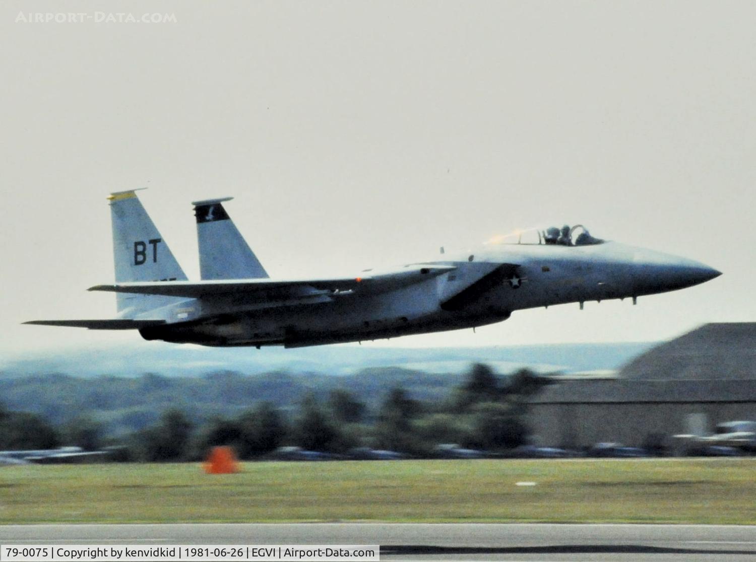 79-0075, 1979 McDonnell Douglas F-15C Eagle C/N 0624/C144, At the 1981 International Air Tattoo, scanned from slide.