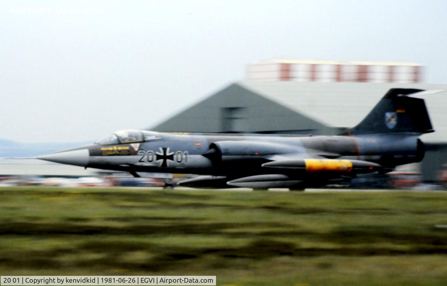 20 01, Lockheed F-104G Starfighter C/N 683-2001, At the 1981 International Air Tattoo, scanned from slide.