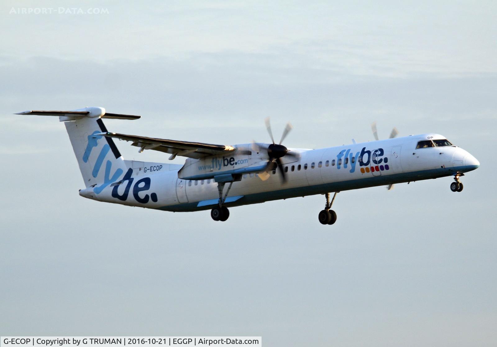 G-ECOP, 2009 De Havilland Canada DHC-8-402Q Dash 8 C/N 4242, Landing late afternoon on r/w 27