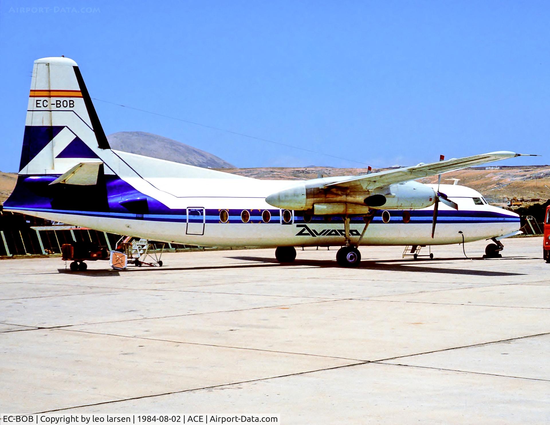 EC-BOB, 1968 Fokker F.27-600 Friendship C/N 10352, ACE Lanzerote 2.8.84