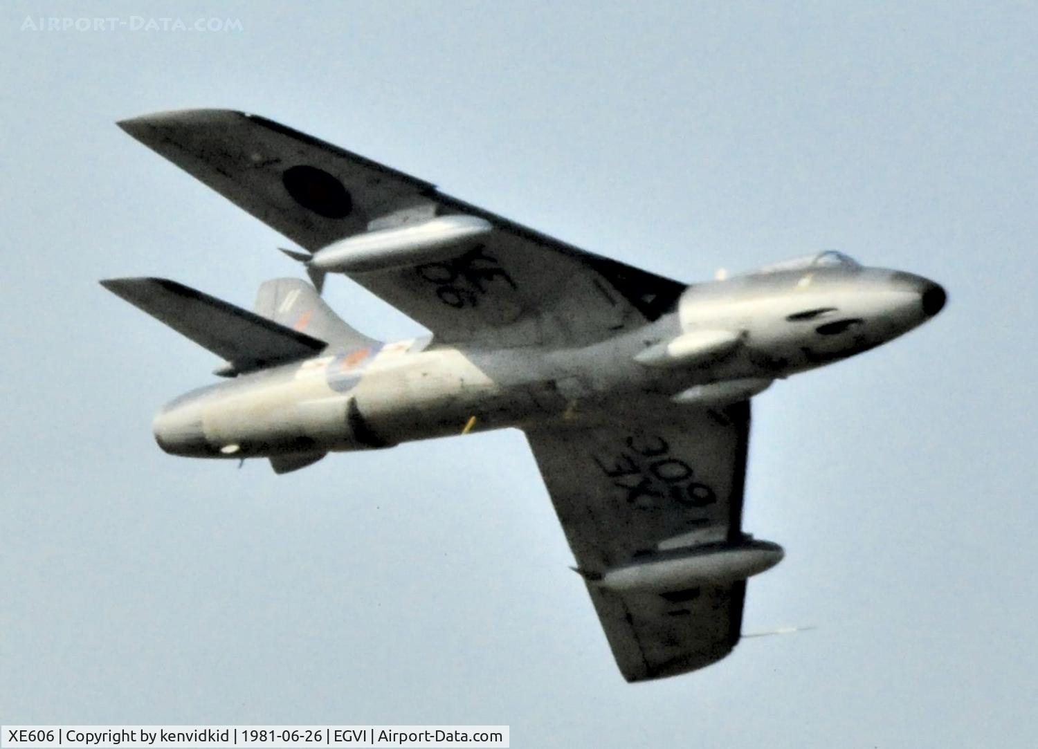 XE606, Hawker Hunter F.6A C/N 41H-679964, At the 1981 International Air Tattoo, scanned from slide.