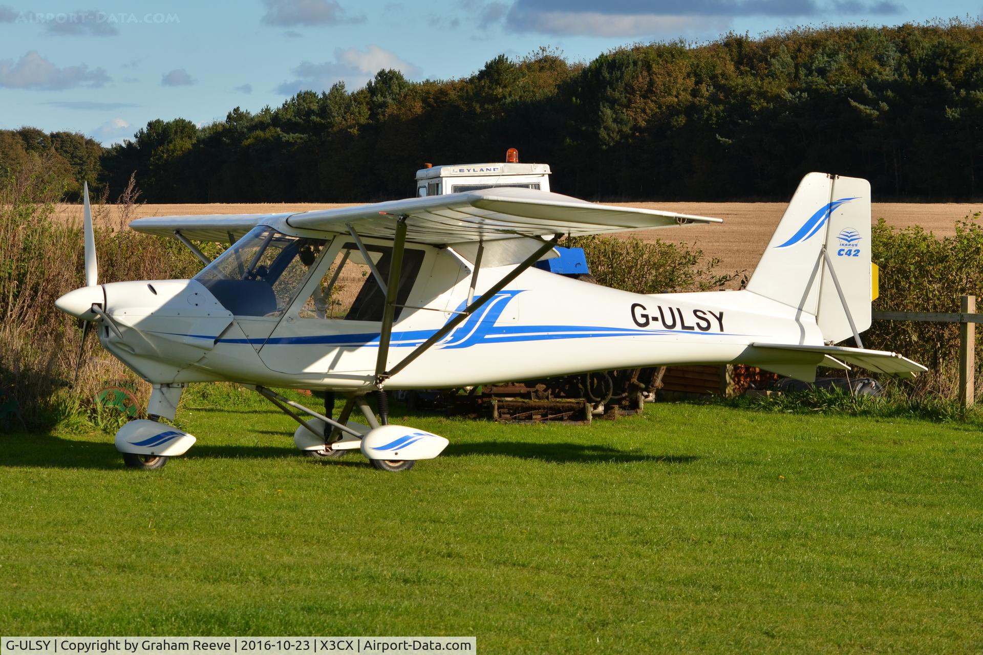 G-ULSY, 2004 Comco Ikarus C42 FB80 C/N 0405-6603, Parked at Northrepps.