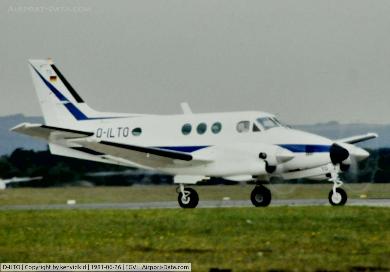 D-ILTO, 1969 Beech B90 King Air C/N LJ-453, At the 1981 International Air Tattoo, scanned from slide.