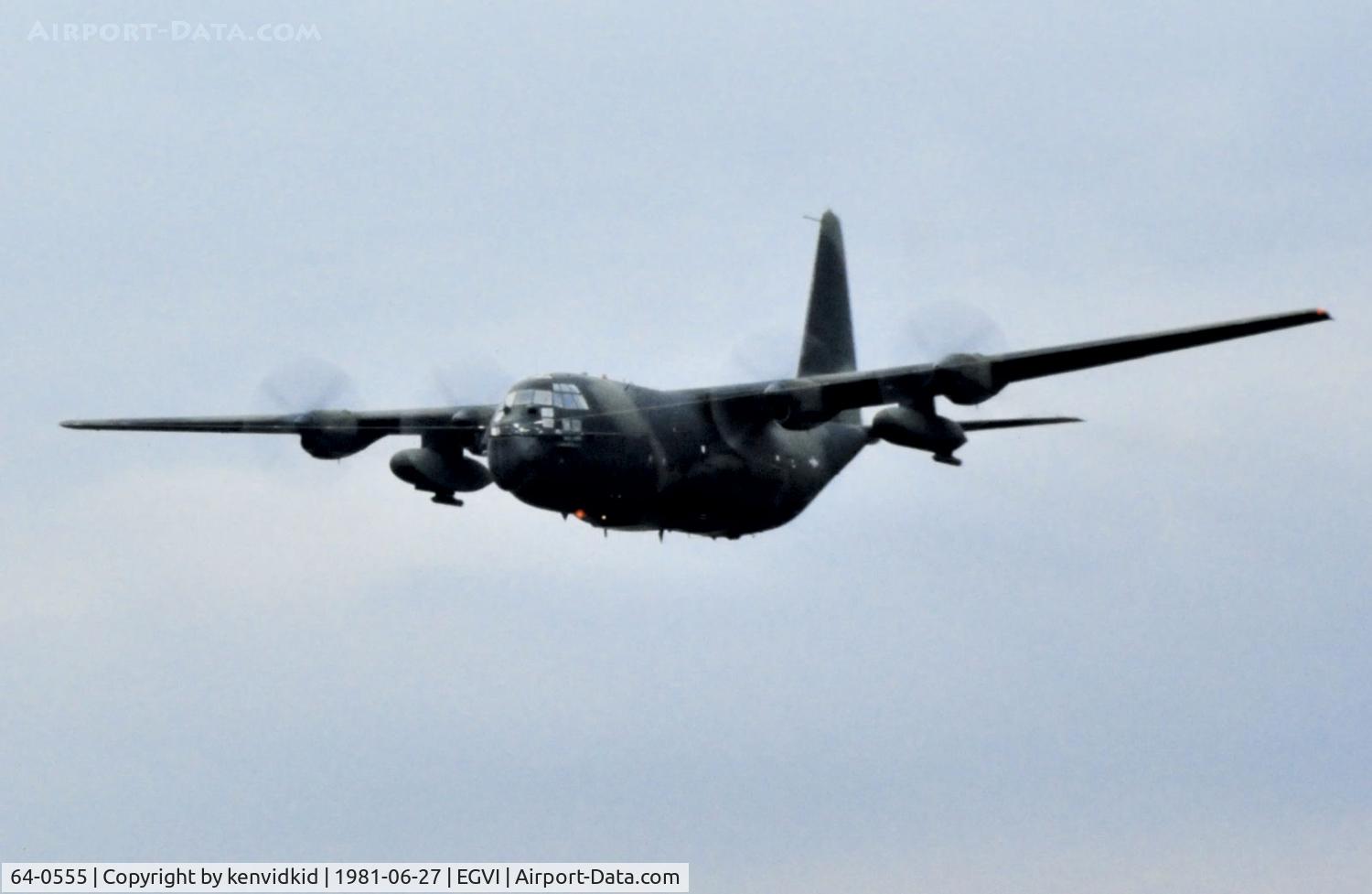 64-0555, 1964 Lockheed MC-130E Hercules C/N 382-4056, At the 1981 International Air Tattoo, scanned from slide.