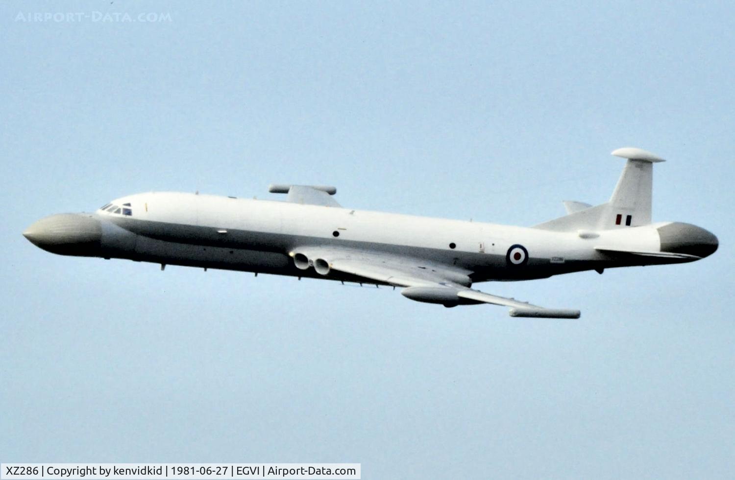 XZ286, British Aerospace Nimrod AEW.3 C/N 8048, At the 1981 International Air Tattoo, scanned from slide.