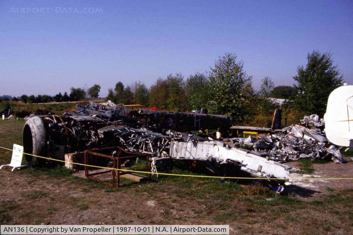 AN136, Handley Page Hampden Mk.1 C/N AN136, Wreckage of a Hampden I, built by Canadian Associated Aircraft Ltd. Crashed on Mt. Tuam, Saltspring Island, B.C., 14 jan 1944. Wreckage recovered by museum, parts used in restoration of Hampden P5436. Seen here in 1987.