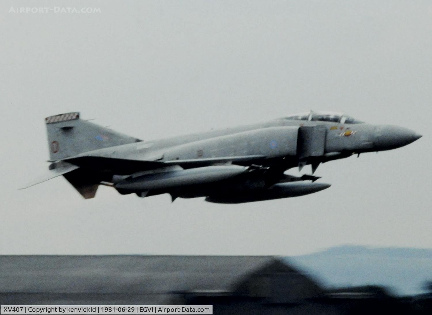 XV407, 1968 McDonnell Douglas Phantom FGR2 C/N 2937/9237, At the 1981 International Air Tattoo, scanned from slide.