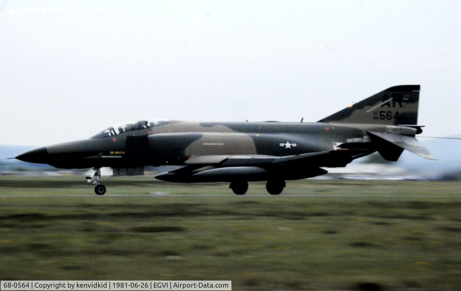 68-0564, 1968 McDonnell Douglas RF-4C Phantom II C/N 3451, At the 1981 International Air Tattoo, scanned from slide.