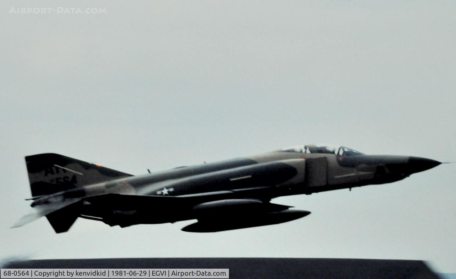 68-0564, 1968 McDonnell Douglas RF-4C Phantom II C/N 3451, At the 1981 International Air Tattoo, scanned from slide.