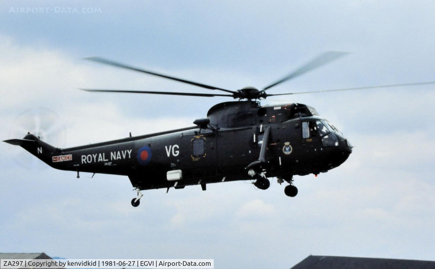 ZA297, 1980 Westland Sea King HC.4 C/N WA911, At the 1981 International Air Tattoo, scanned from slide.