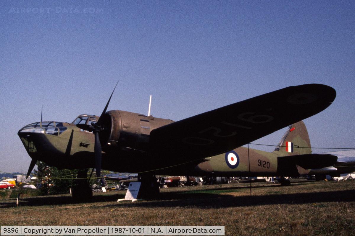 9896, Bristol 149 Bolingbroke Mk.IVT C/N Not found 9896, Bristol 149 Bolingbroke IVT in the Canadian Museum of Flight & Transportation, 1987. Note registration 9120.