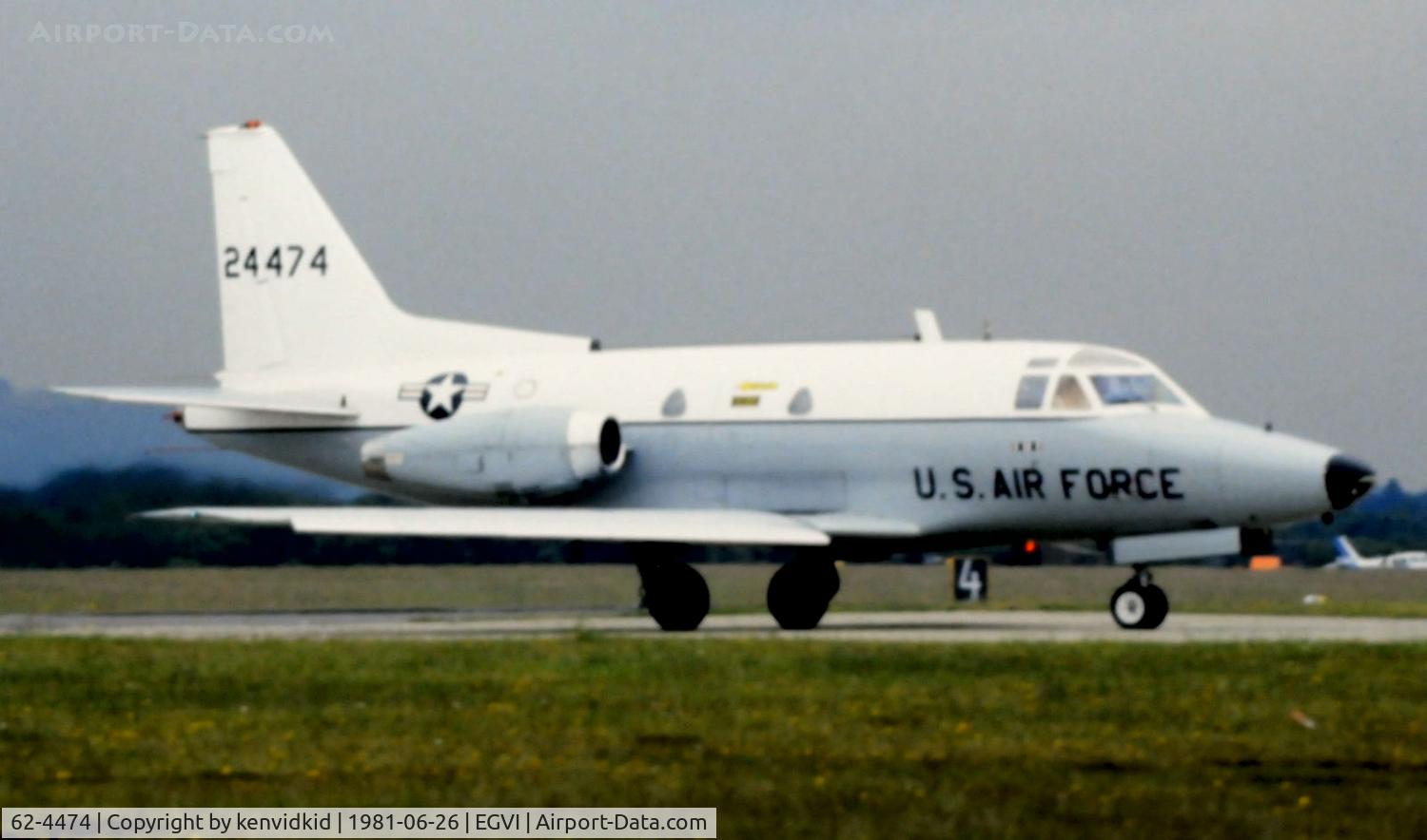 62-4474, 1962 North American CT-39A Sabreliner C/N 276-27, At the 1981 International Air Tattoo, scanned from slide.