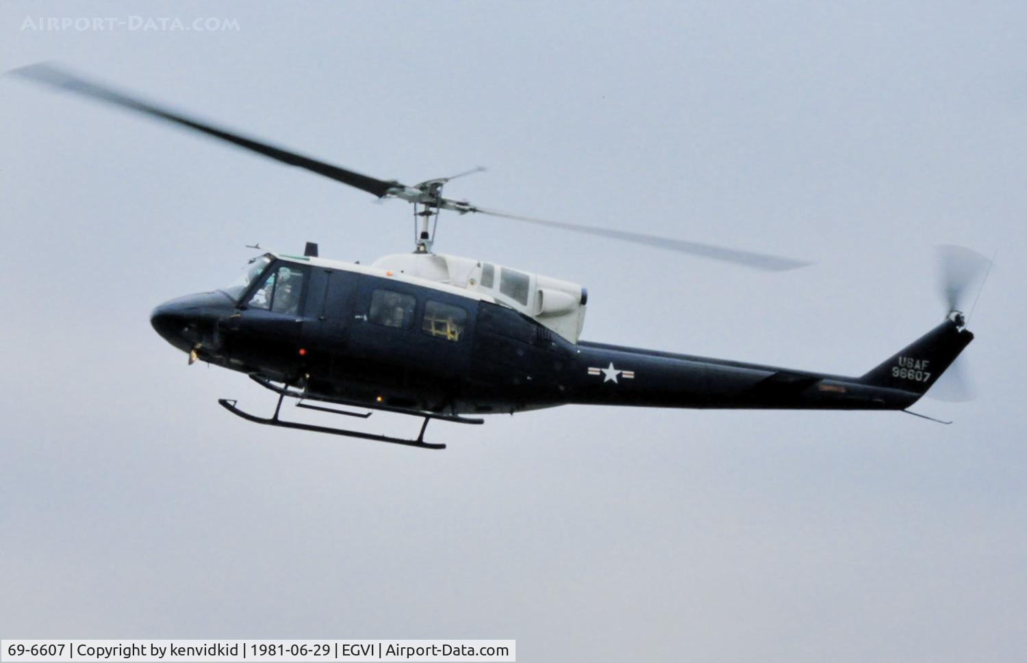 69-6607, 1969 Bell UH-1N Iroquois C/N 31013, At the 1981 International Air Tattoo, scanned from slide.