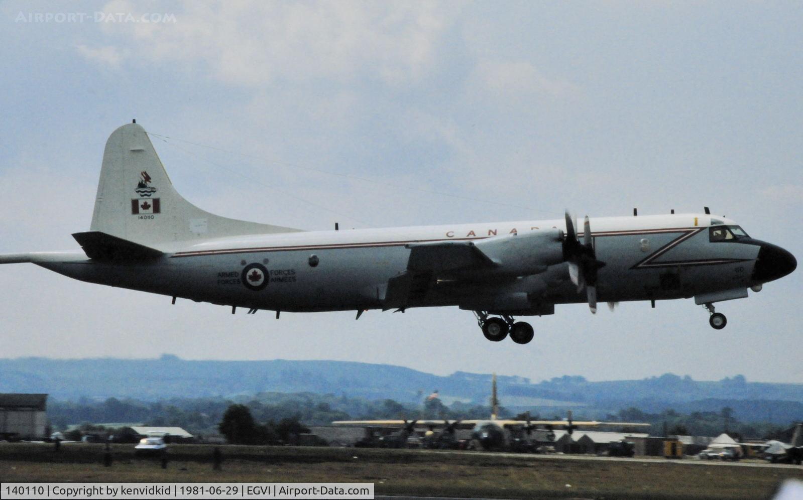 140110, 1980 Lockheed CP-140 Aurora C/N 285B-5712, At the 1981 International Air Tattoo, scanned from slide.